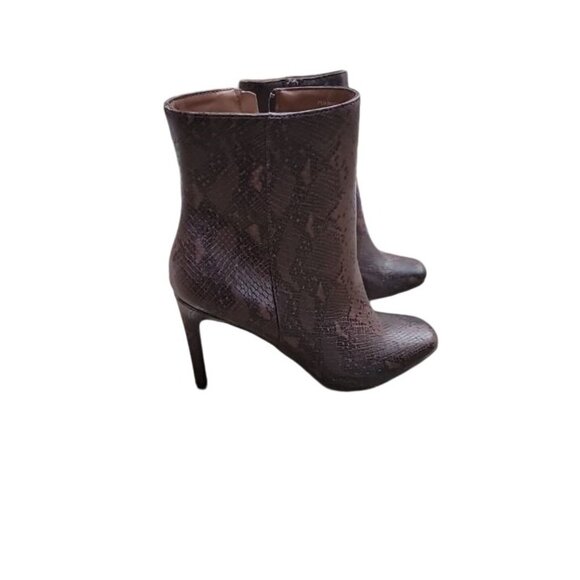 Comfort Foam Women's Sz 8 Python Stiletto Ankle Booties Mobwife OfficeSiren Y2K - Picture 3 of 15